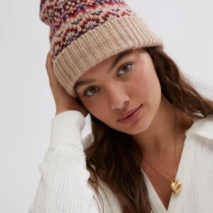Free People Multicolor Knit Pom-Pom Hat